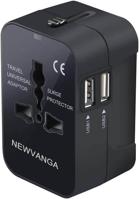 Black All-in-One Universal Travel Adapter