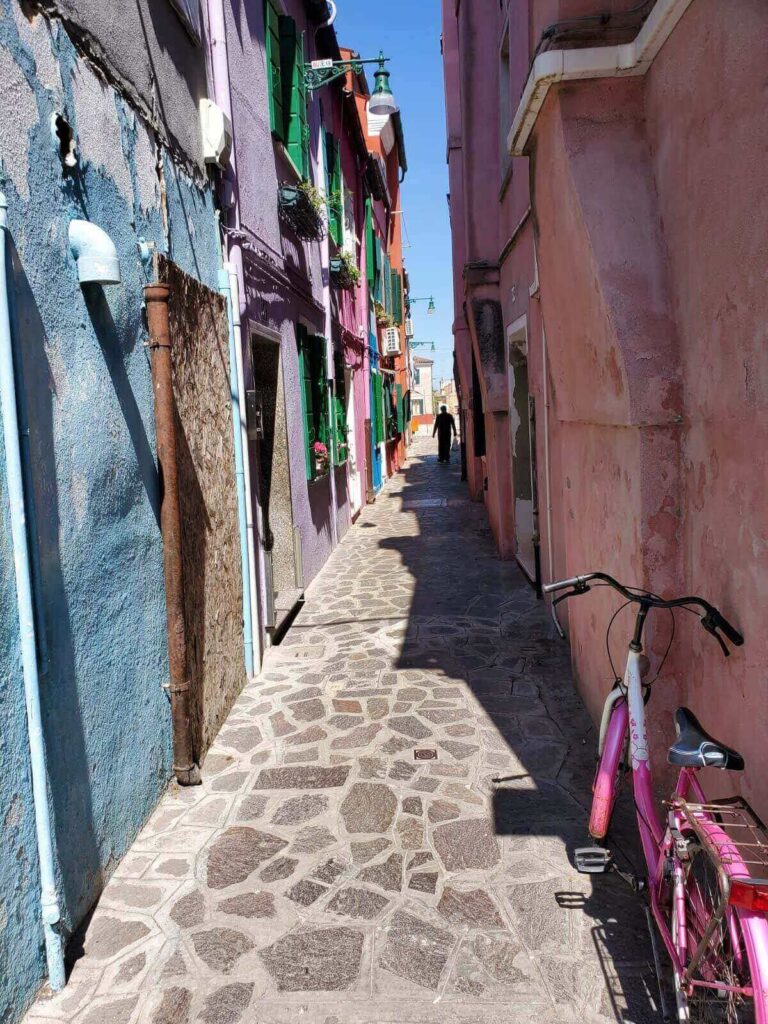 Alley in Burano, Italy