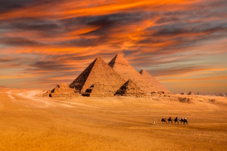 Great Pyramids of Egypt During Sunset