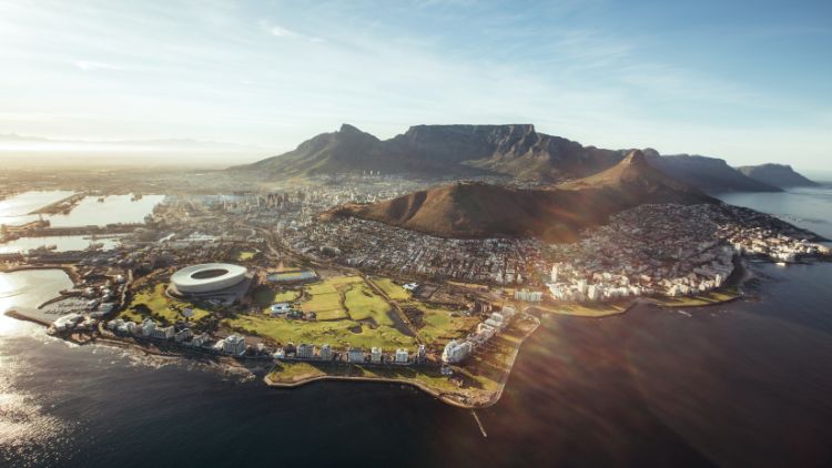 Aerial View of Cape Town South Africa