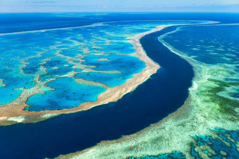 Aerial view of Great Barrier Reef, Australia