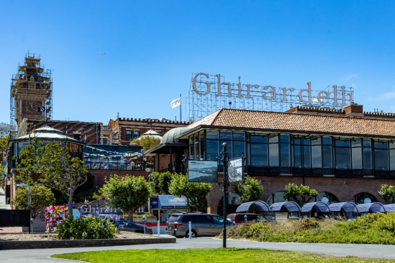 Building of the old Ghirardelli chocolate factory in San Francisco, today the Ghirardelli Square