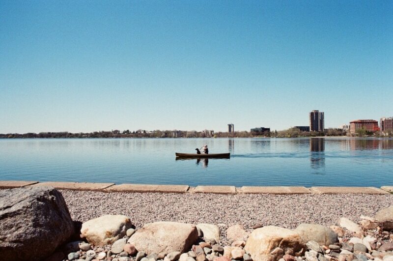 Kayaking Bde Maka Ska Minneapolis with Skyline View
