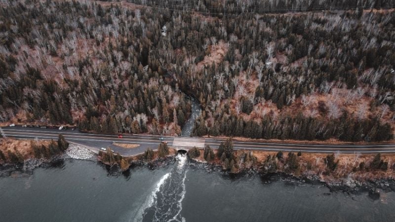 Aerial of the North Shore of Minnesota
