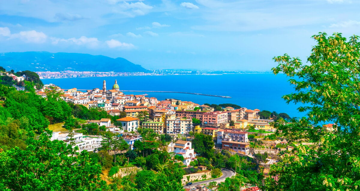 Vietri sul Mare town in Amalfi coast, panoramic view