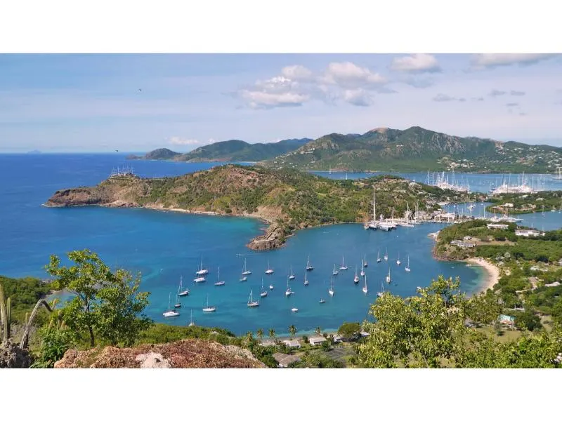 Antigua and Barbuda in Caribbean sea