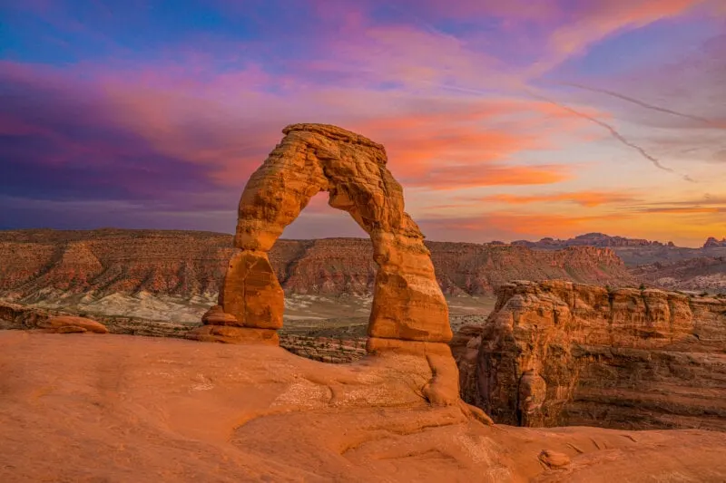 Delicate Arch in Arches National Park at Sunset