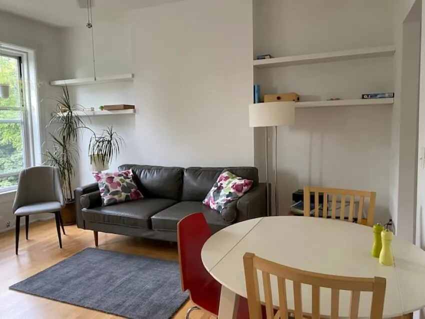 Table, Couch, and Chairs in an Apartment