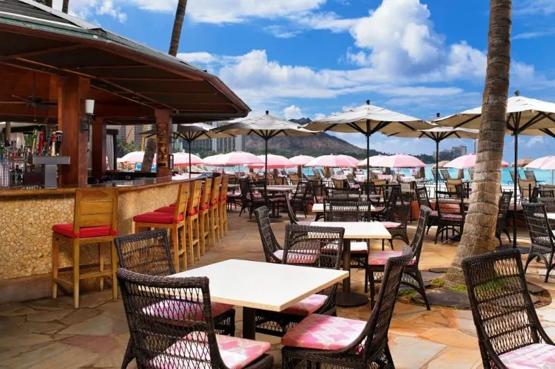 The Mai Tai Bar at The Royal Hawaiian hotel.