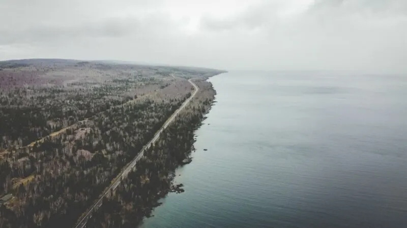 Aerial View of the North Shore in Minnesota