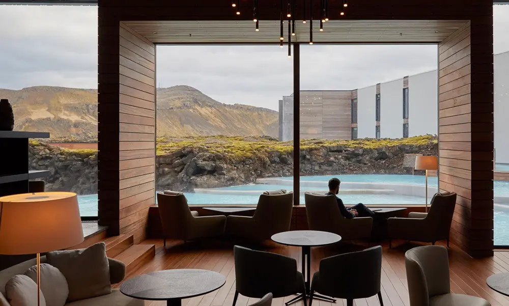 The Retreat at Blue Lagoon is one of the best luxury hotels for northern lights in Iceland.