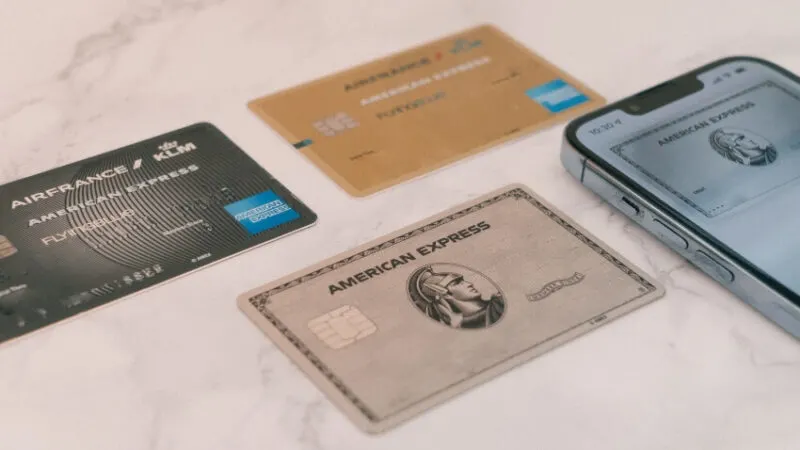 set of credit cards