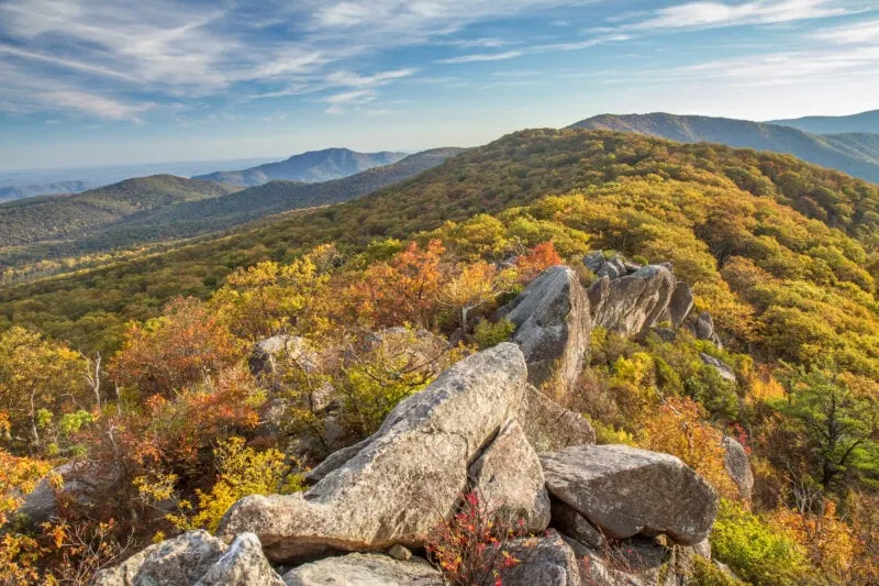 Summit of Mary's rock in Shenandoah National Park, Virginia