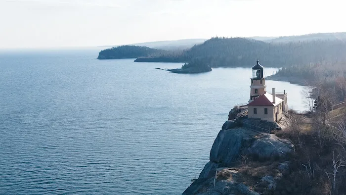 Aerial view of Split Rock Lighthouse