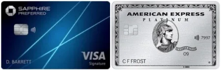 American Express and Visa credit cards