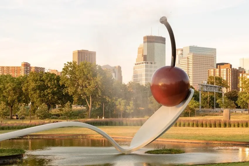 Giant Spoon and Cherry Sculpture